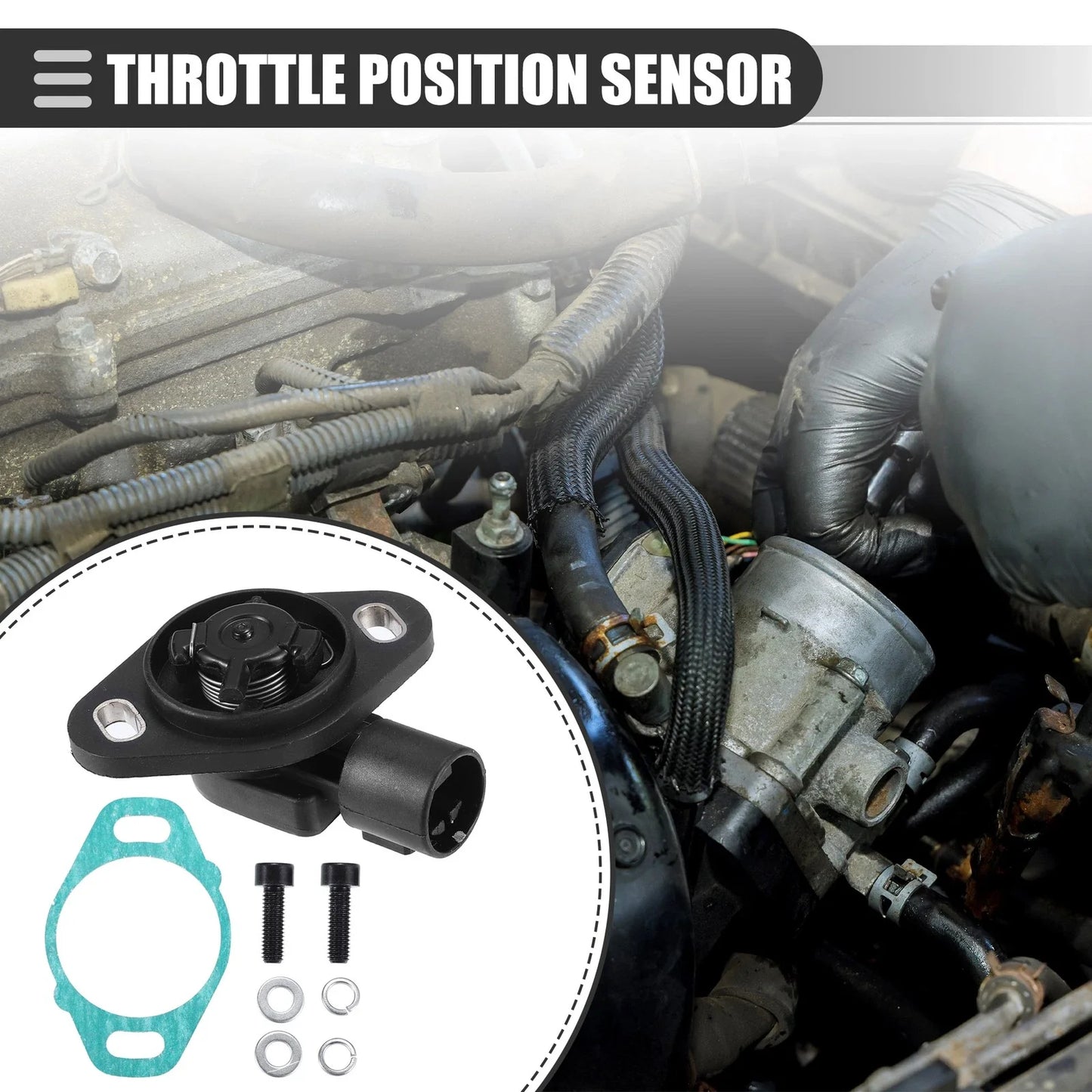Throttle Position Sensor for Honda Accord (2003-2007) Black Plastic
