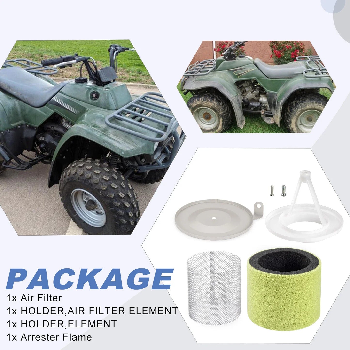 Air Filter + Guide Kit for Kawasaki Bayou 400 4X4 (1993–1998)