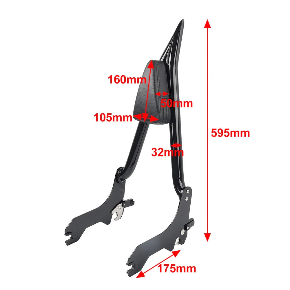 Sissy Bar Passenger Backrest for Harley Street Bob FXBB 114 FLHCS FLDE (2018-2023)