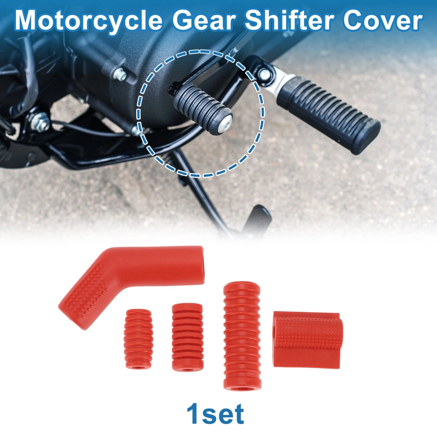 Set of 1 Universal Anti-Slip Rubber Shift Pedal Shells Red