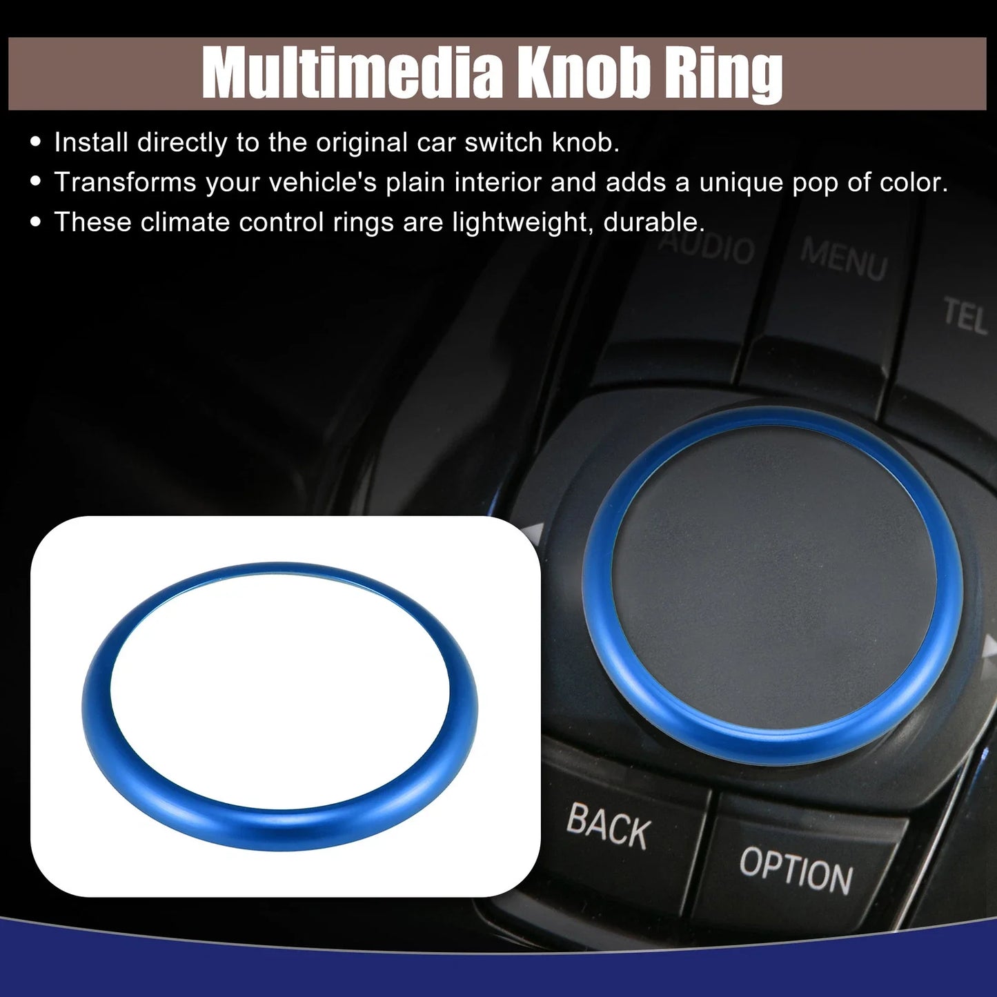 Blue Multimedia Knob Ring for BMW 1-7 Series & X3 X4