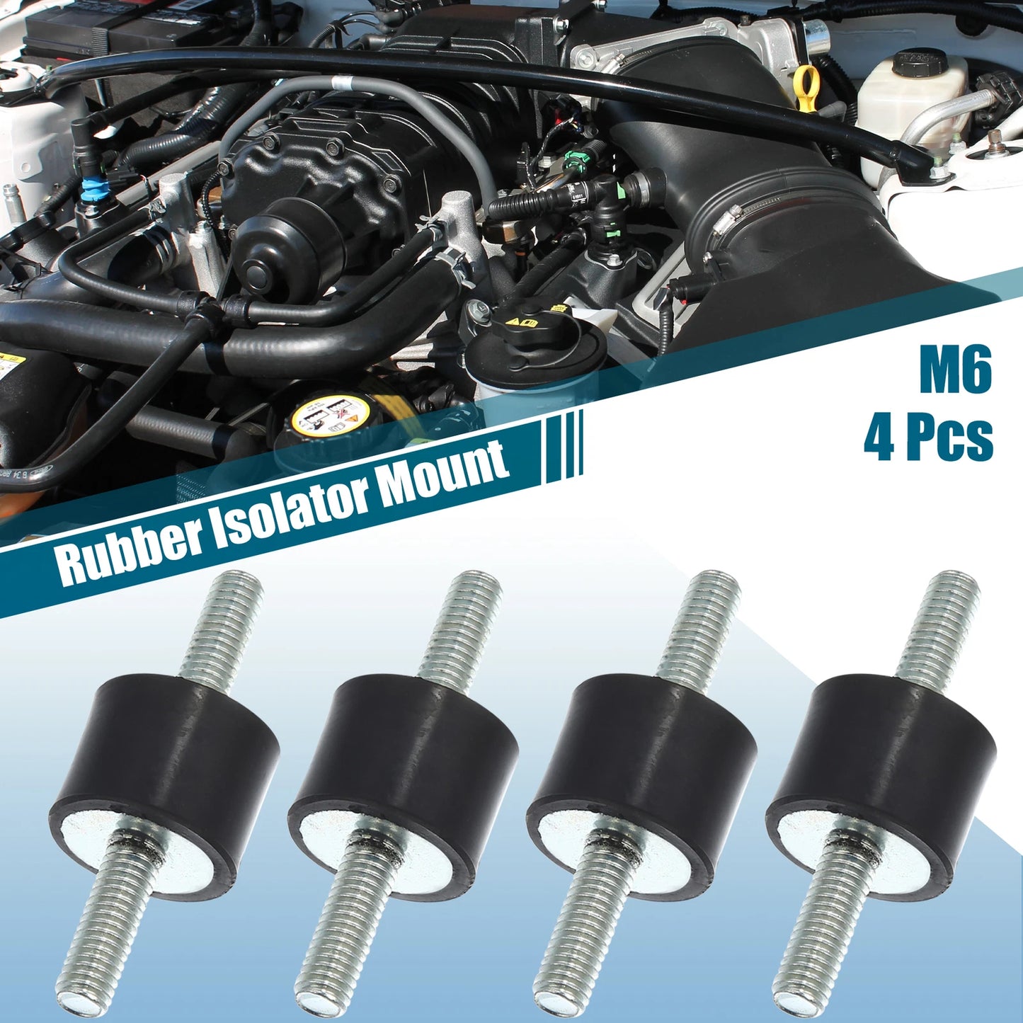 Set of 4 M6 Car Anti Vibration Rubber Isolator Dampers 20x15mm