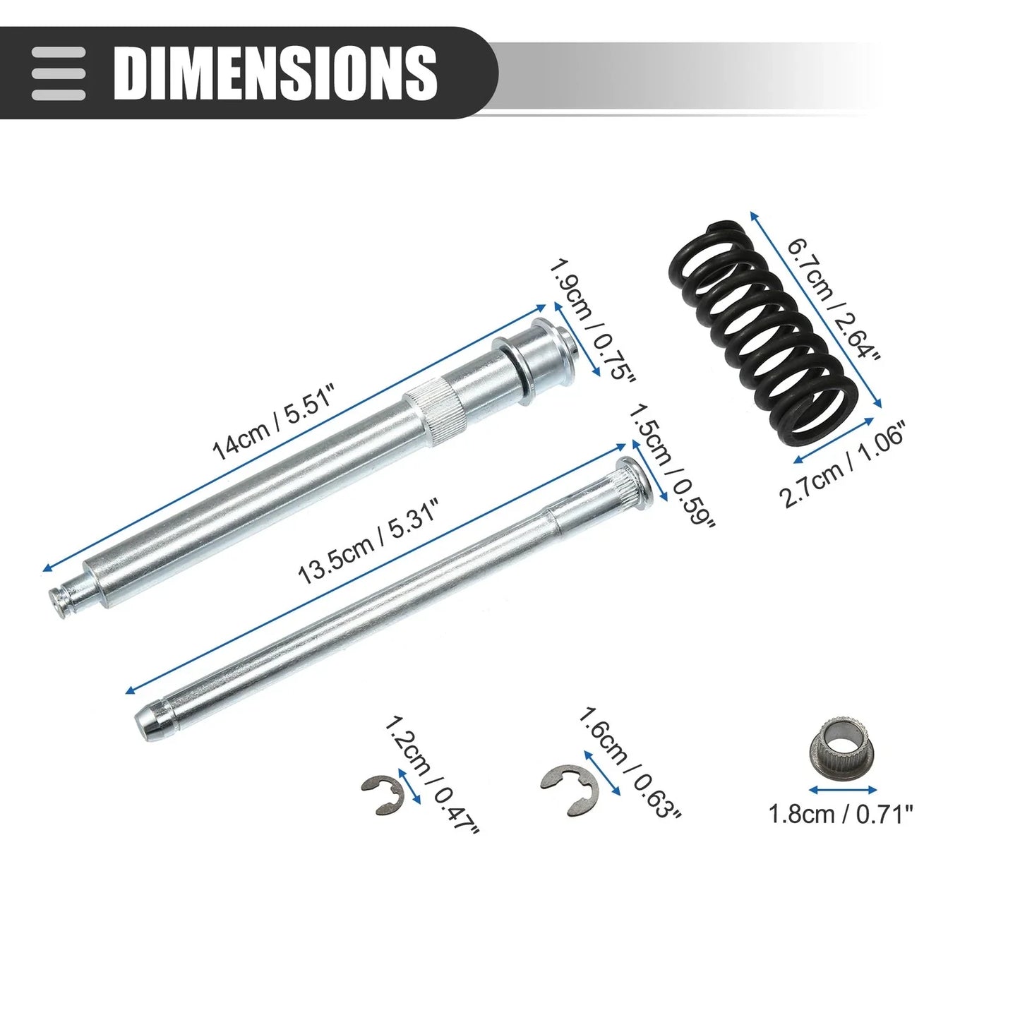 Car Door Hinge Bushing Kit for Chevrolet - Silver Tone Black