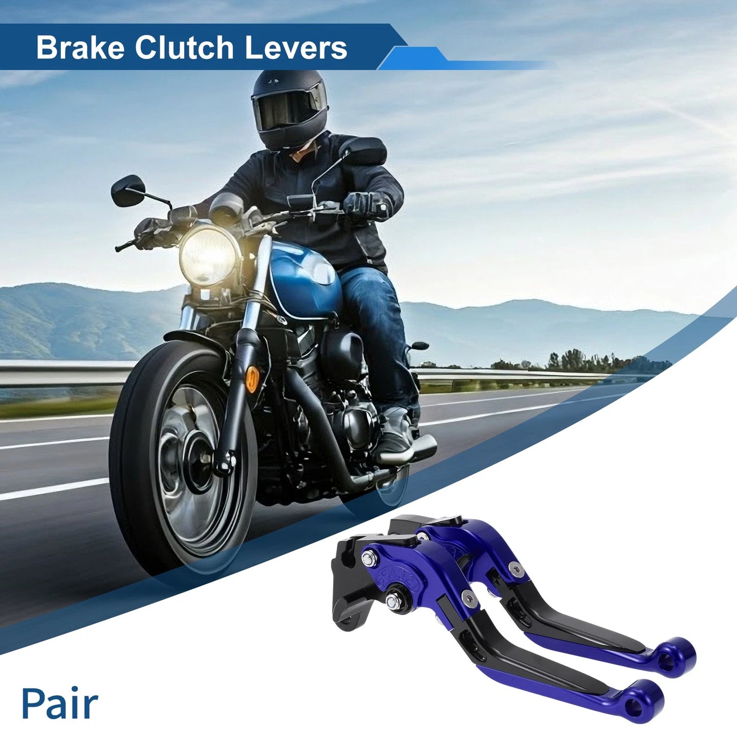 Adjustable Brake Clutch Lever for Yamaha WR125X (2009–2015) Blue Black