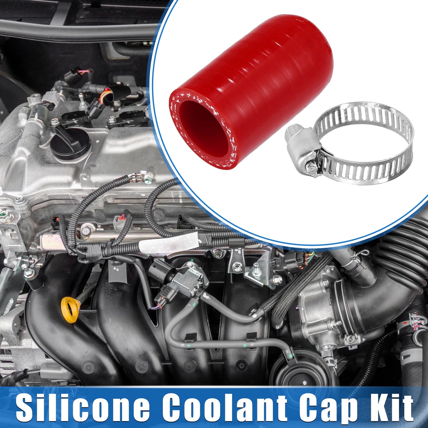 Reinforced Silicone Coolant Cap Kit for Turbo Bypass Valve (0.79" ID)