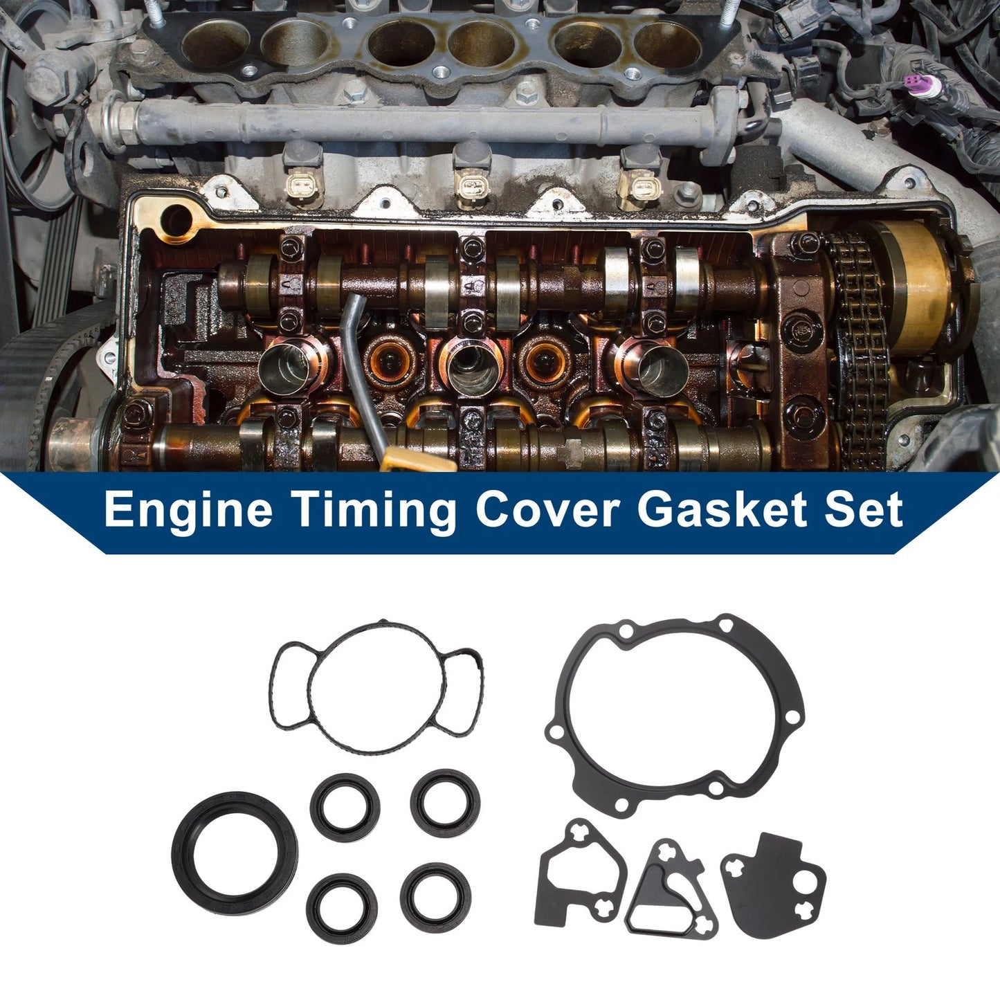 Engine Timing Cover Gasket Set for Cadillac ATS 3.6L (2013) TCS46108