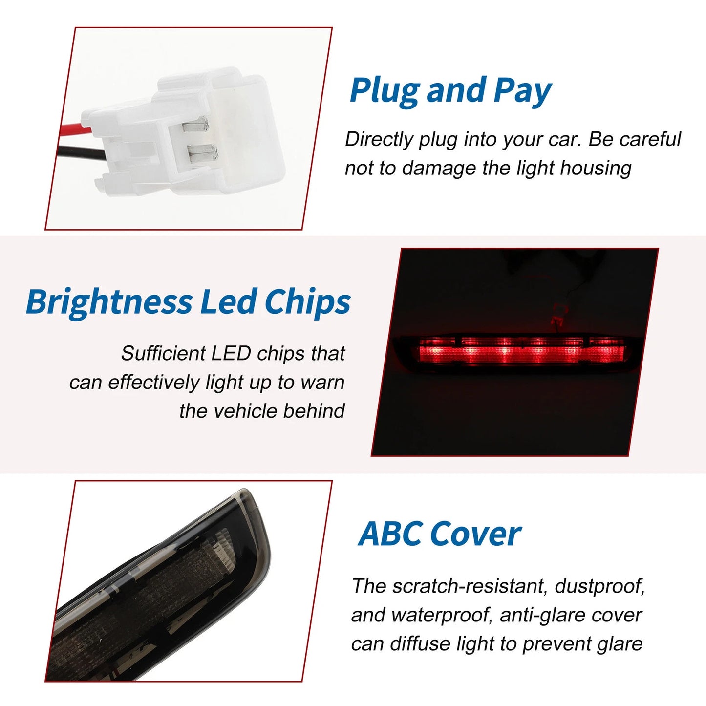 Black LED Third Brake Light for Toyota Yaris Mk3 (2012–2020) No. 815700D150