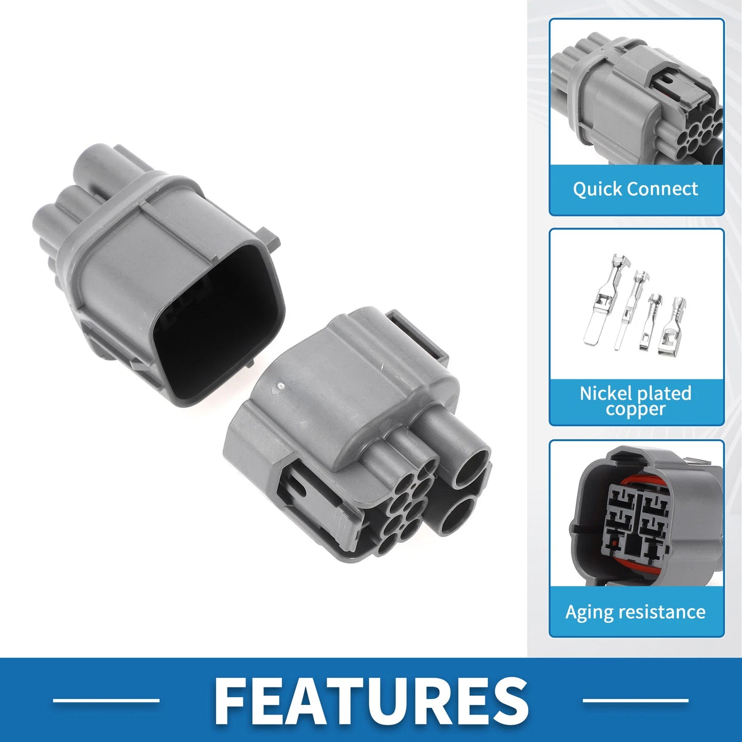 10 Pin High Current Wiring Harness Connector Plug for Honda Acura (1 Set)