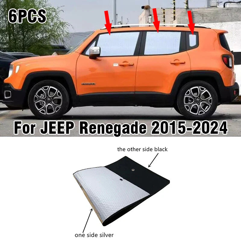 Side Window Privacy Custom Sunshade / 6pcs for Jeep Renegade (2015–2024)
