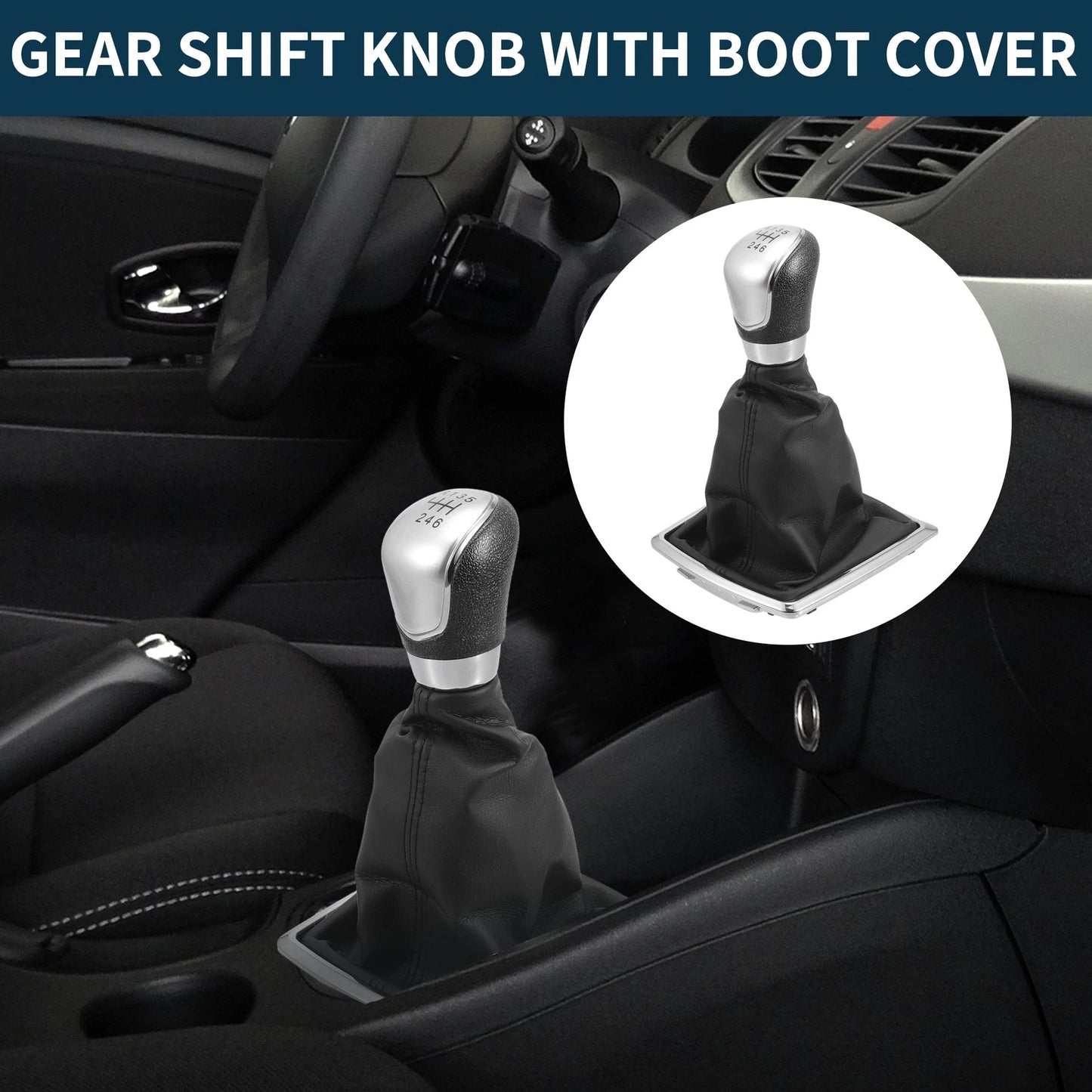 6 Speed Manual Gear Shift Knob with Cover for Ford Focus MK2 (2005–2011)