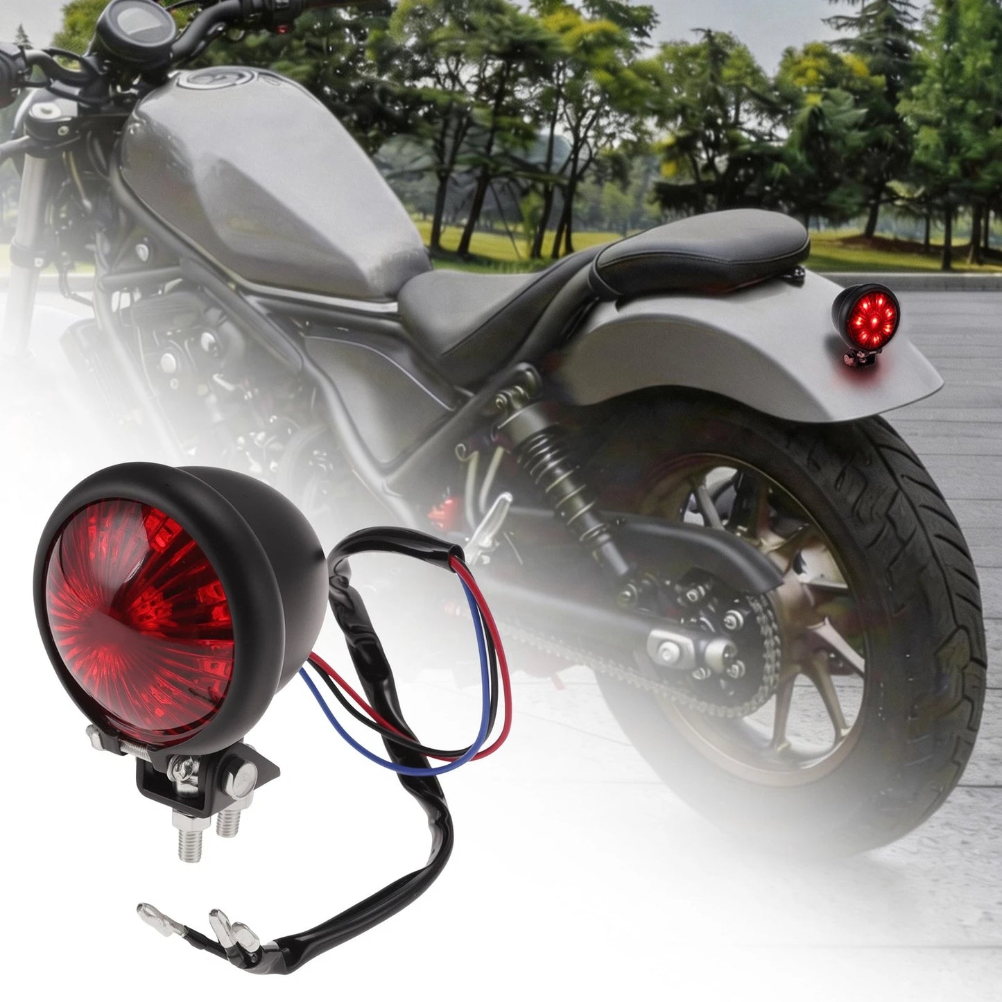 LED Motorcycle Tail Light Brake Turn Signal Universal Red Light