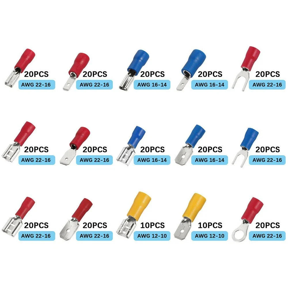 Assorted Crimp Spade Terminal / 280Pcs / Insulated Wire Connectors for UK