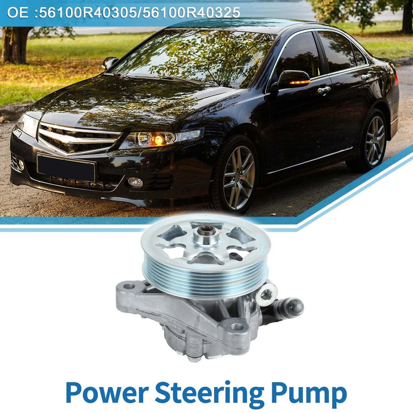 Power Steering Pump with Pulley No. 56100R40A03 for Honda Accord (2008–2012)