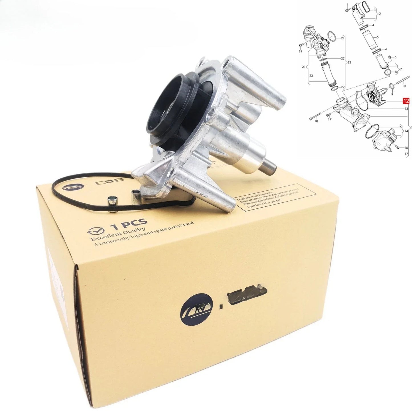 Engine Water Pump for Audi S6 S7 A8 S8 RS6 RS7 (2012–2018)