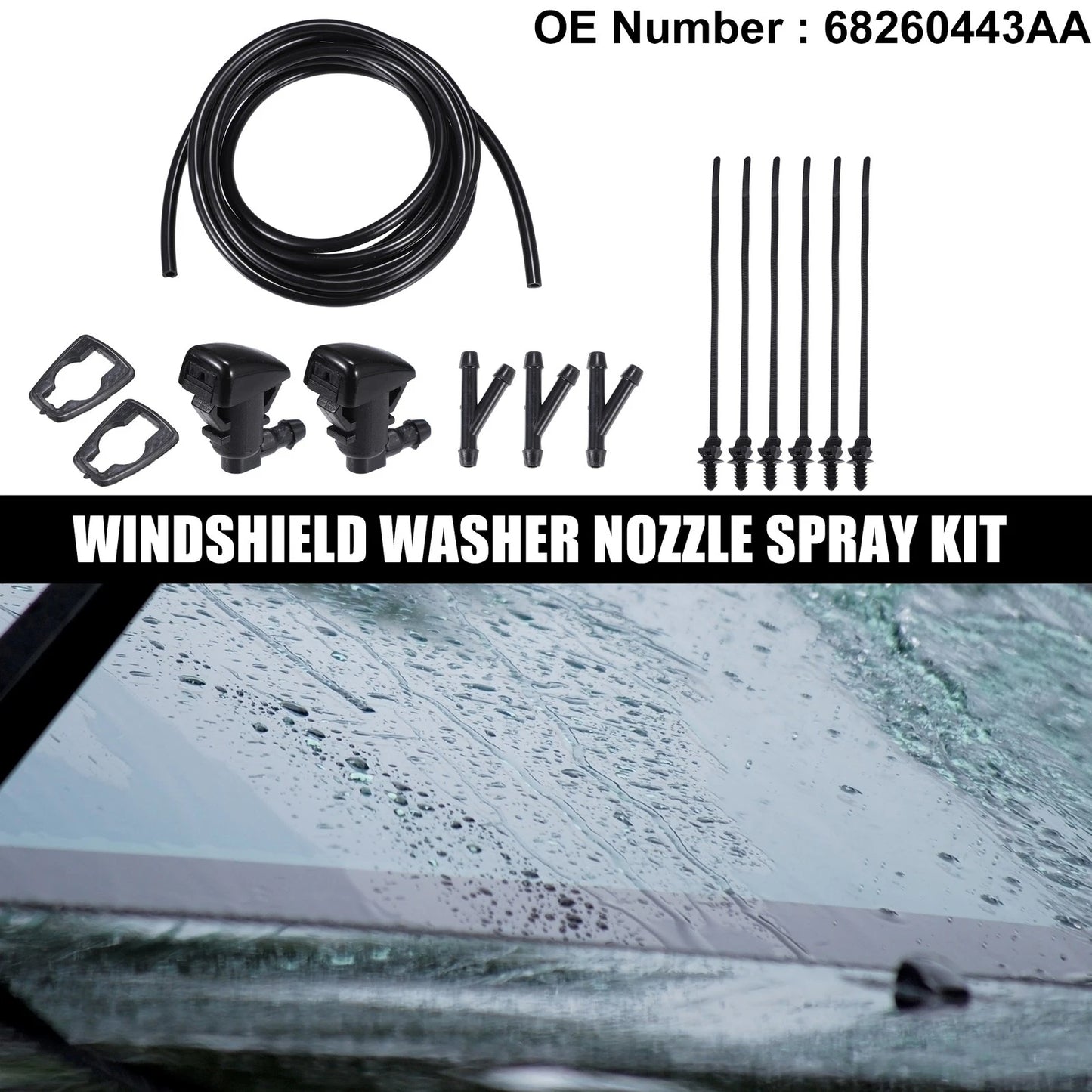 Set of 1 Windshield Washer Nozzle No.68260443AA for Jeep Grand Cherokee (2011–2021)