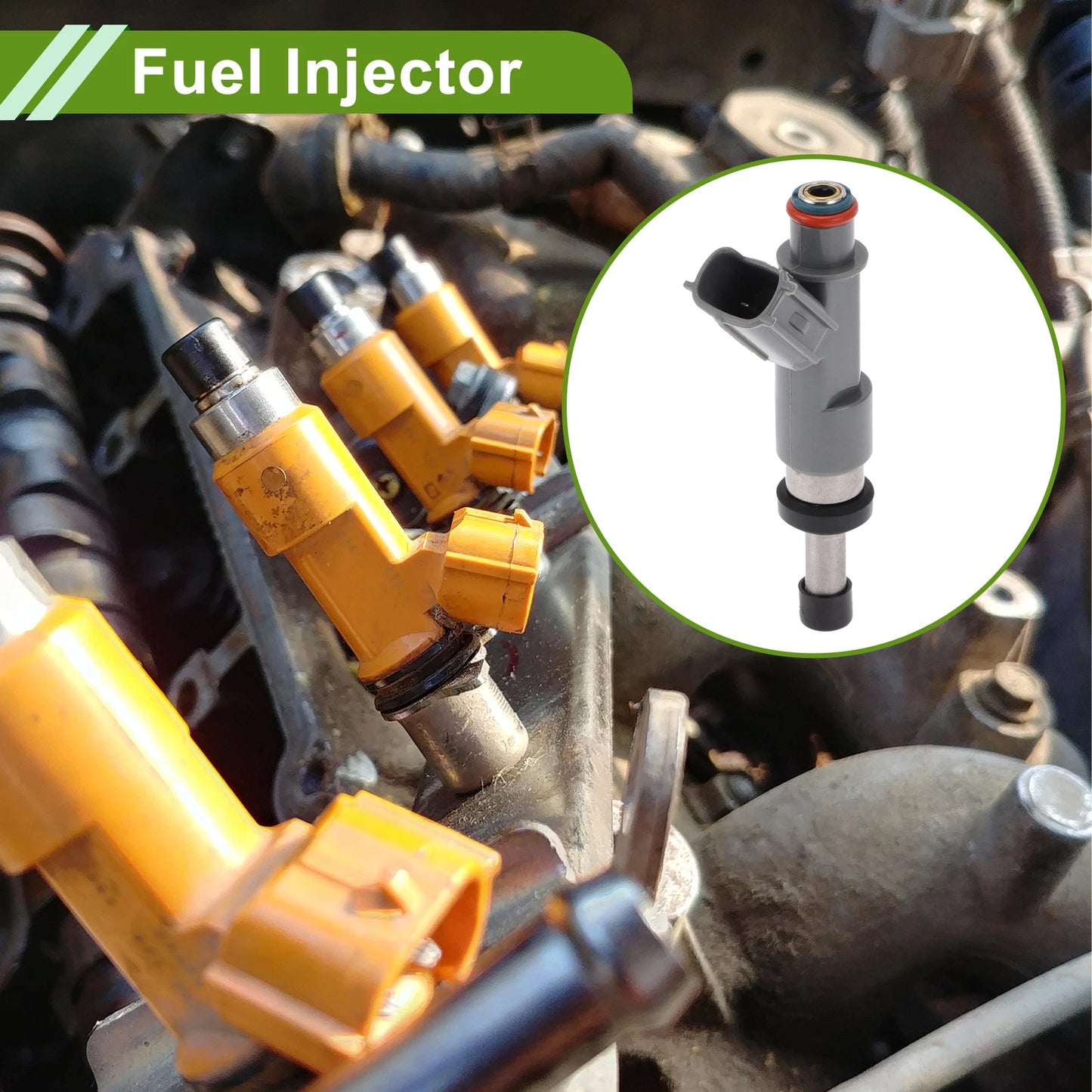 Fuel Injector for Toyota Tacoma 2.7L (2005–2014) 1 Pcs Gray Silver Tone