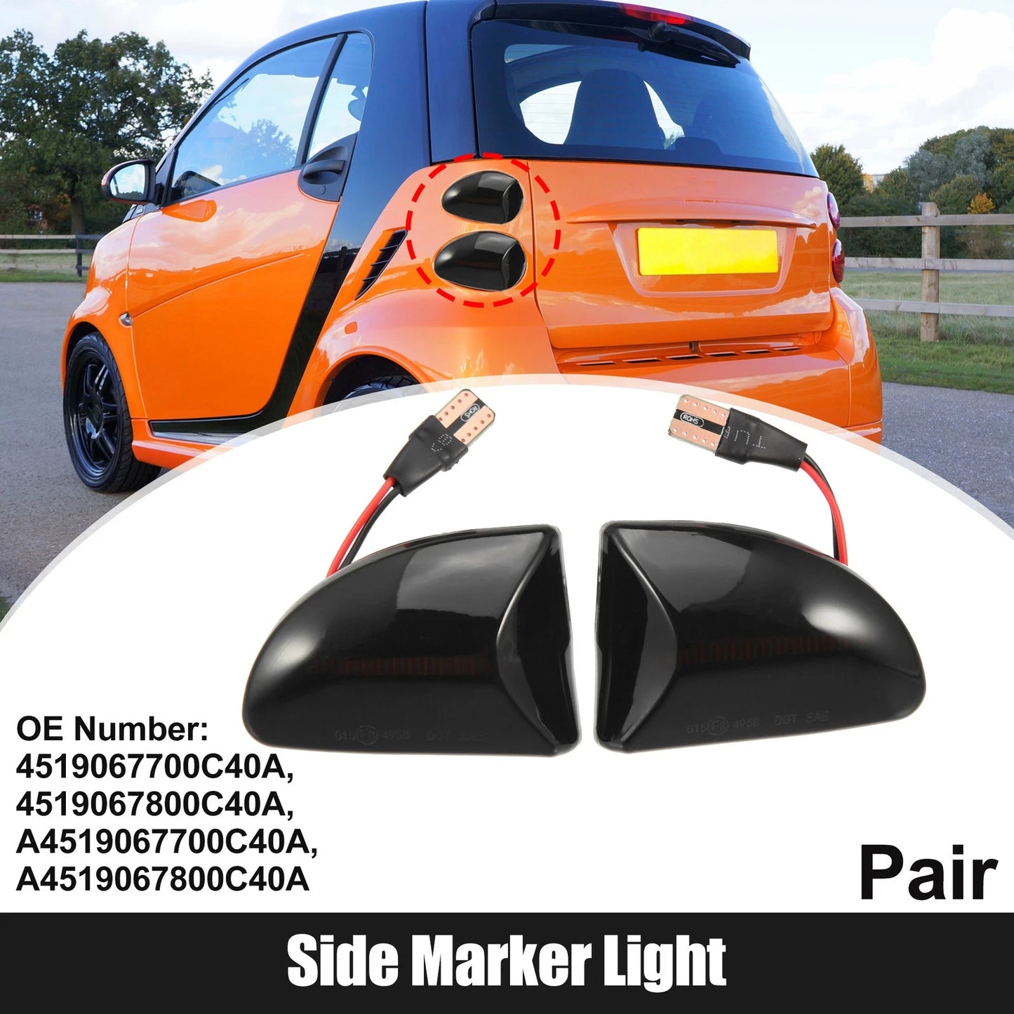 1 Pair Sequential Side Marker Lights for Smart (2000–2023) 4519067700C40A