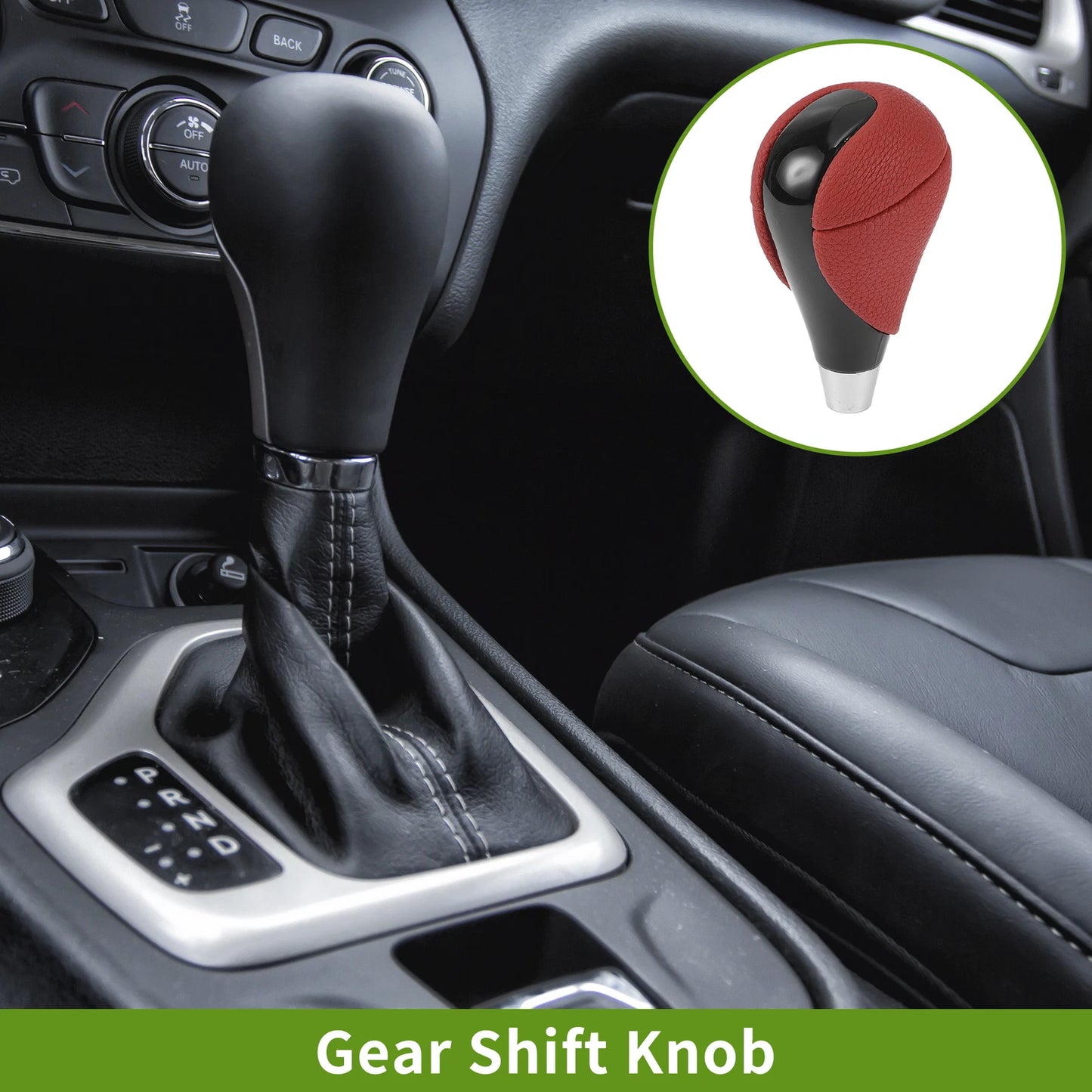 Automatic Gear Shifter Knob for Lexus ES350 (2007–2015) Red Black Plastic Faux Leather