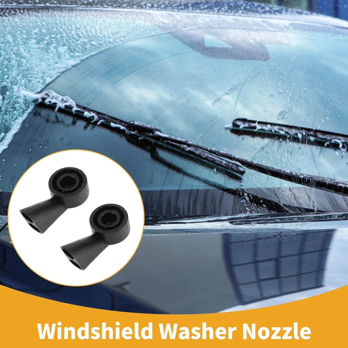 Set of 2 Front Windshield Washer Nozzles for Audi A6 (2016–2020) & Q8 (2020) Black