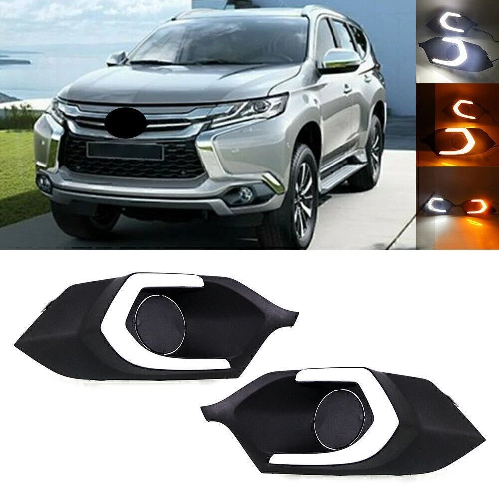 2X LED DRL Daytime Running Lights for Mitsubishi Pajero Montero Sport (2016–2019)