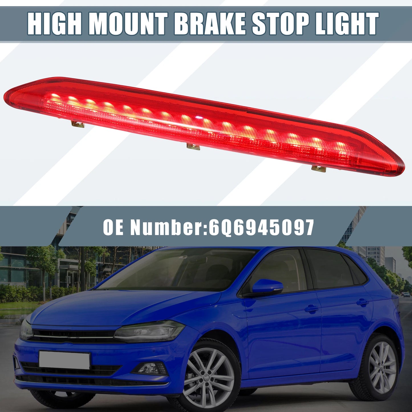 Tail High Mount Brake Stop Light No. 6Q6945097 for VW Polo MK4 (2002–2009)