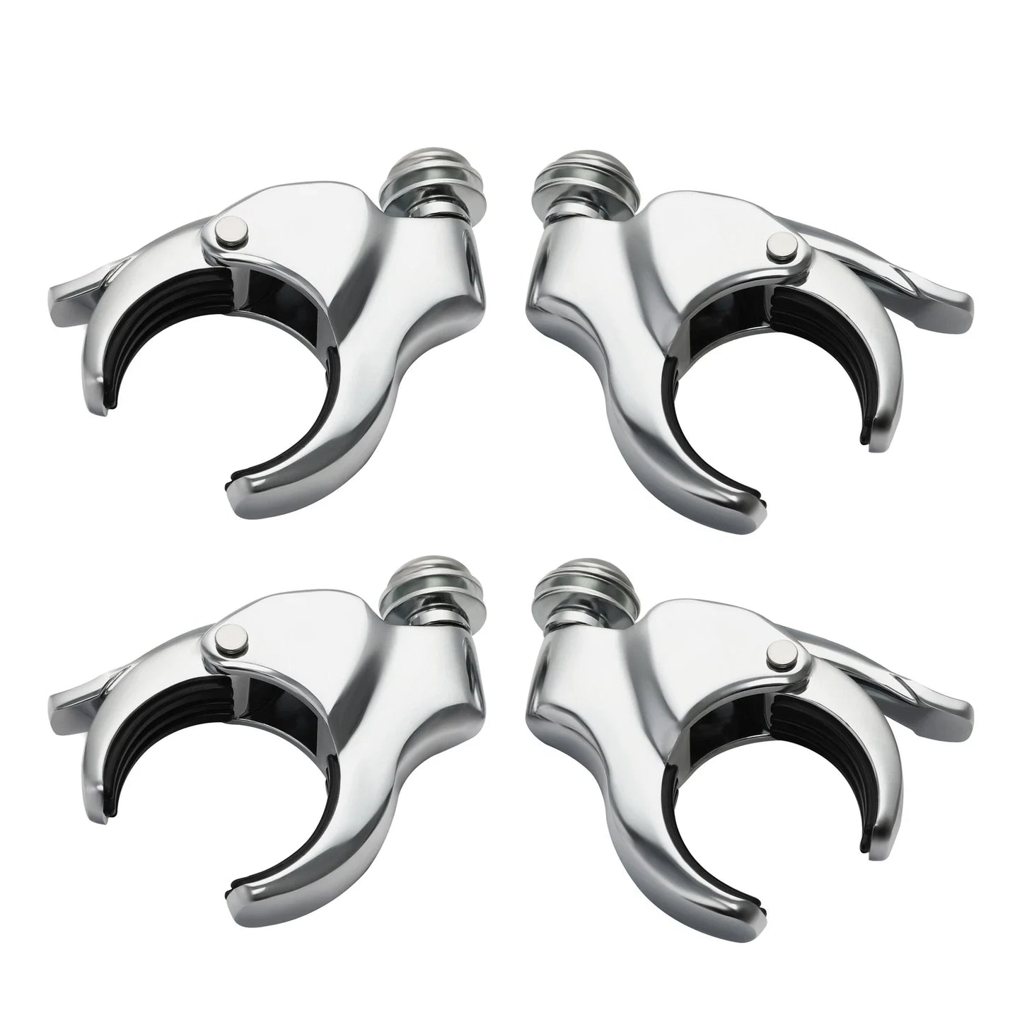4 x 49mm Windshield Clamps for Harley Fat Bob FXLR (2018-2025) Chrome