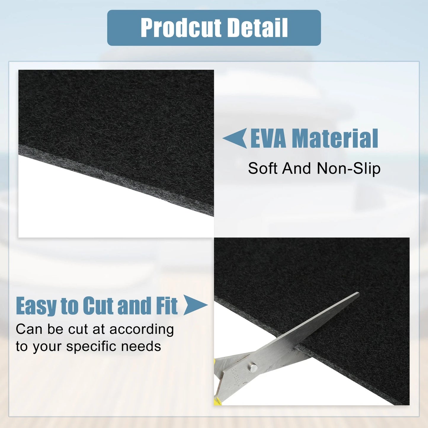 Boat Carpet Decking Sheet Mat Non-Slip for Boat Trailers (157"x8"x0.31")