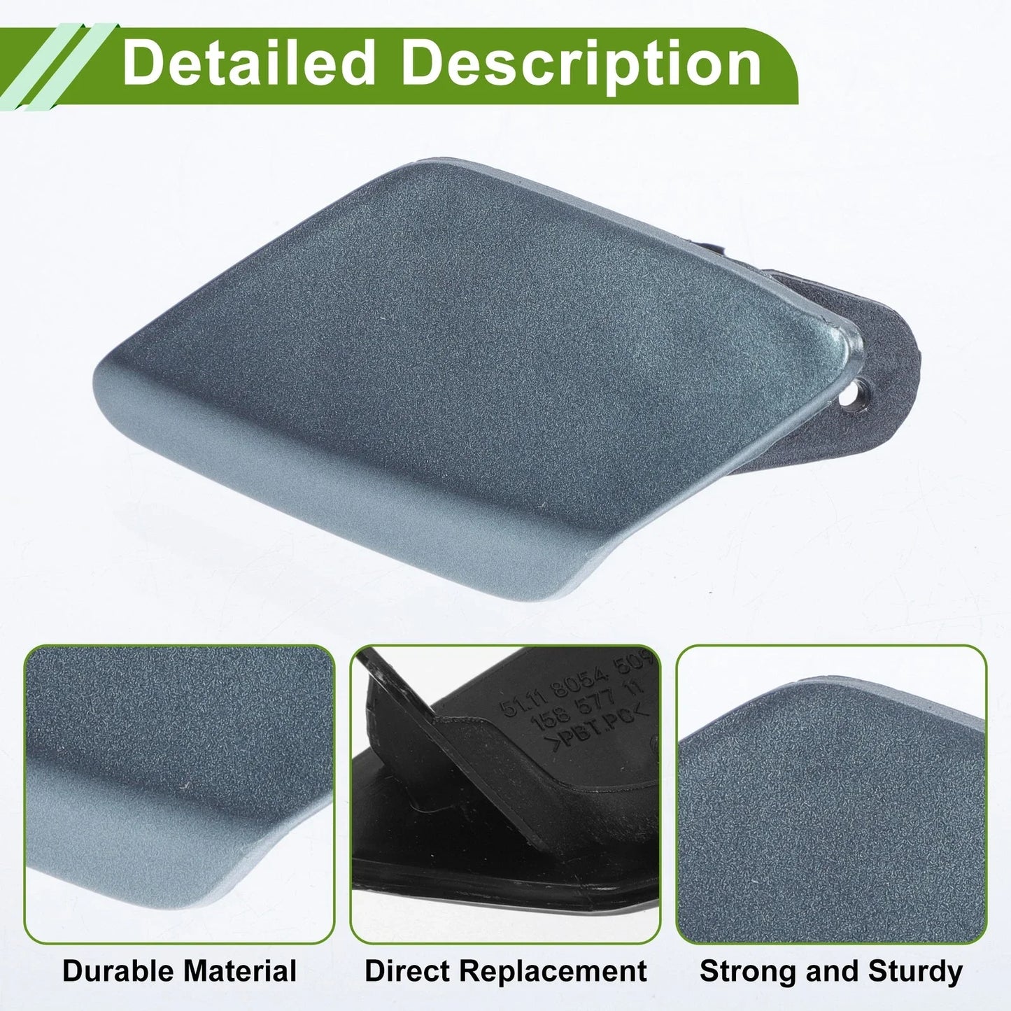 Front Left Washer Nozzle Cover Cap for BMW 428i (2014 - 2016) Gray
