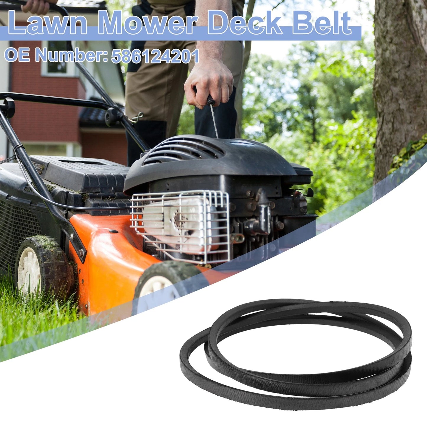 Lawn Mower Deck Belt for Husqvarna AWD Walk-Behind 22 inch (No.586124201)