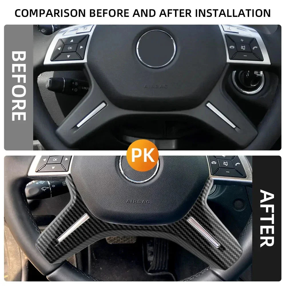 Carbon Style Steering Wheel Trim Cover for Mercedes-Benz ML-Class (2011–2014)
