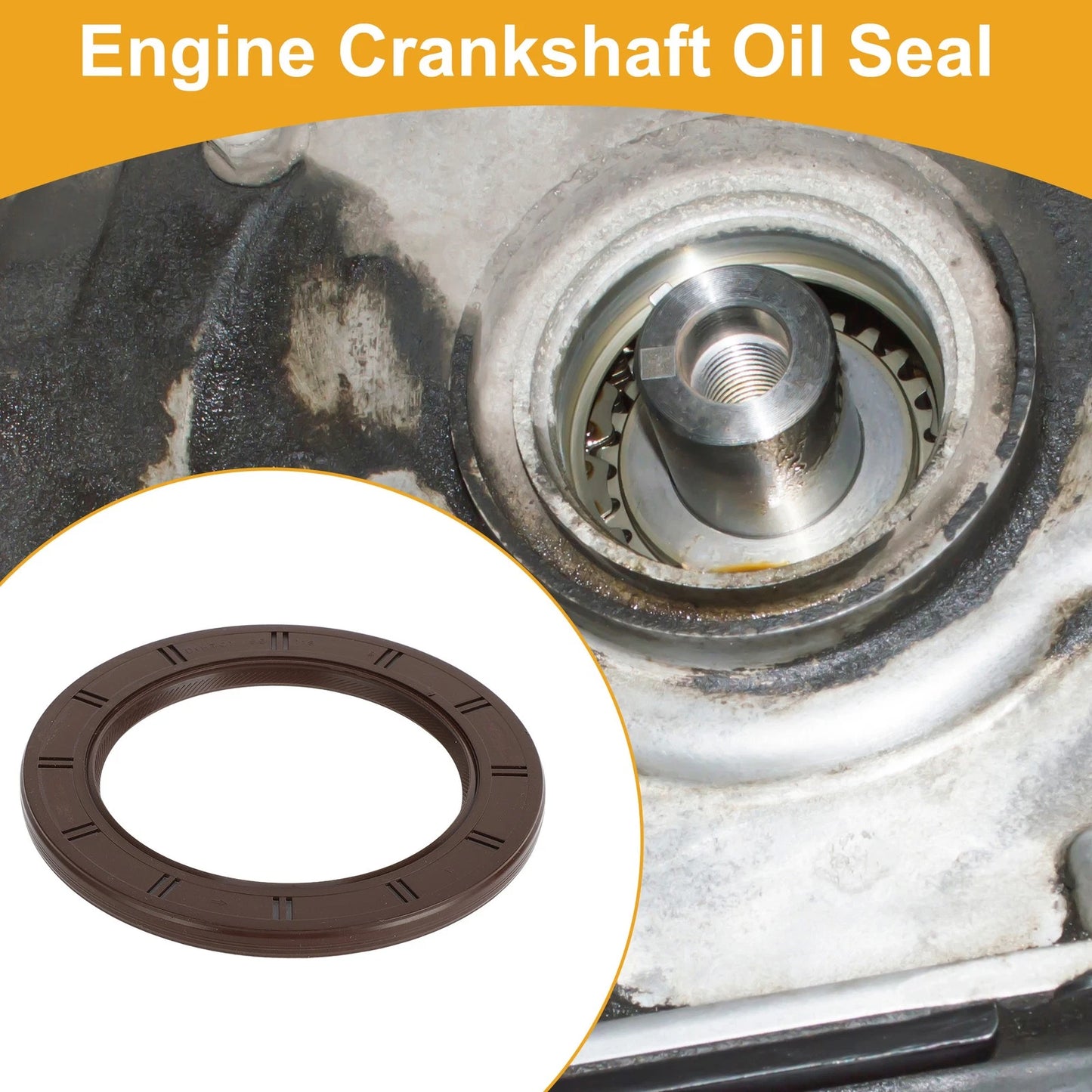 1Pc Crankshaft Oil Seal for Hyundai Elantra (2011–2020) No. 21443-2E110/21443-2E100