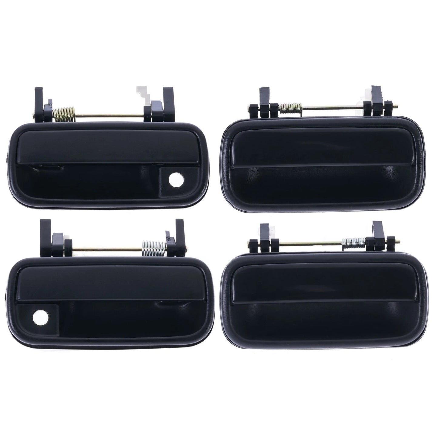 Set of 4 Outer Door Handles Textured Black for Toyota Hilux (1988–1997)