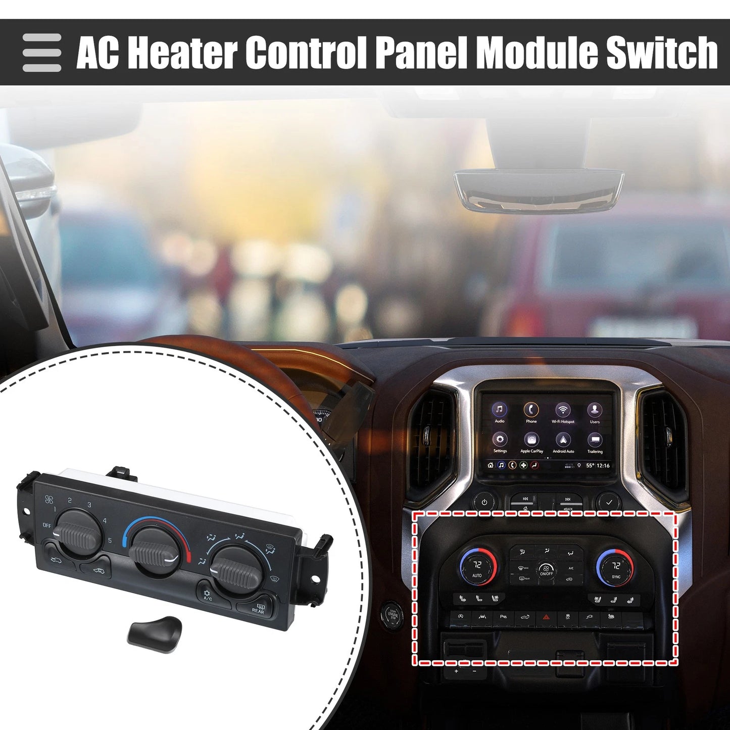 HVAC A/C Heater Climate Control Panel for Chevrolet Silverado 1500 (1999–2002)