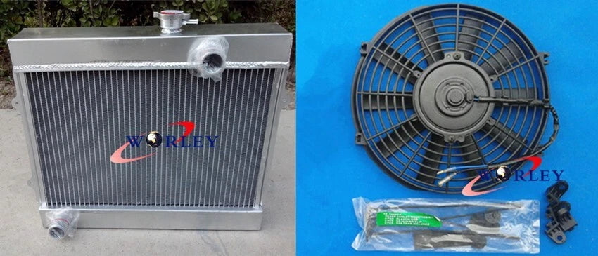 3 Rows Aluminum Radiator with Fan for Corolla KE30 KE35 KE38 KE55 KE70 (1974–1985)