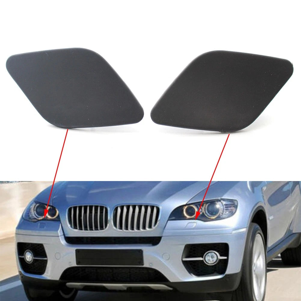 Set of 2 Headlight Washer Nozzle Jet Cover Caps for BMW X6 E71 (2008–2014)