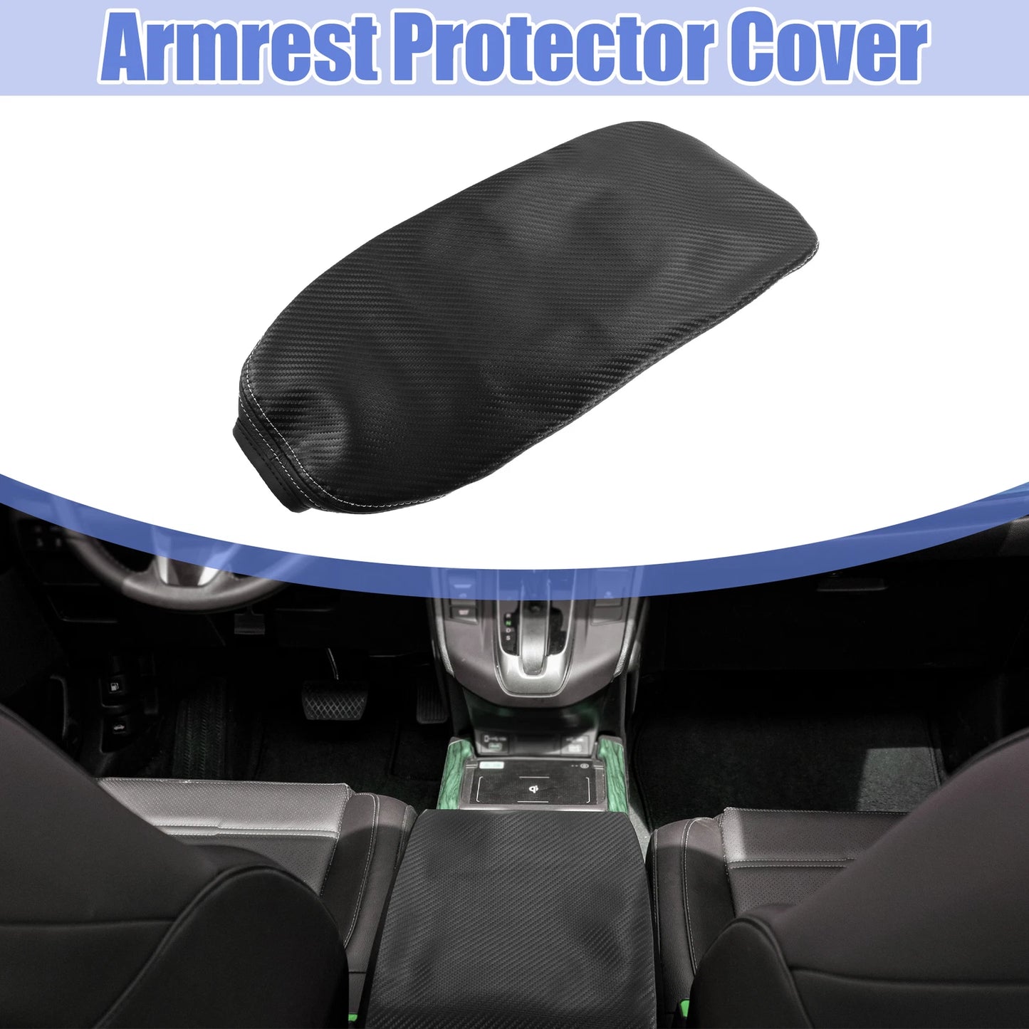 Center Console Armrest Cover for Toyota RAV4 (2019–2023) Carbon Fiber
