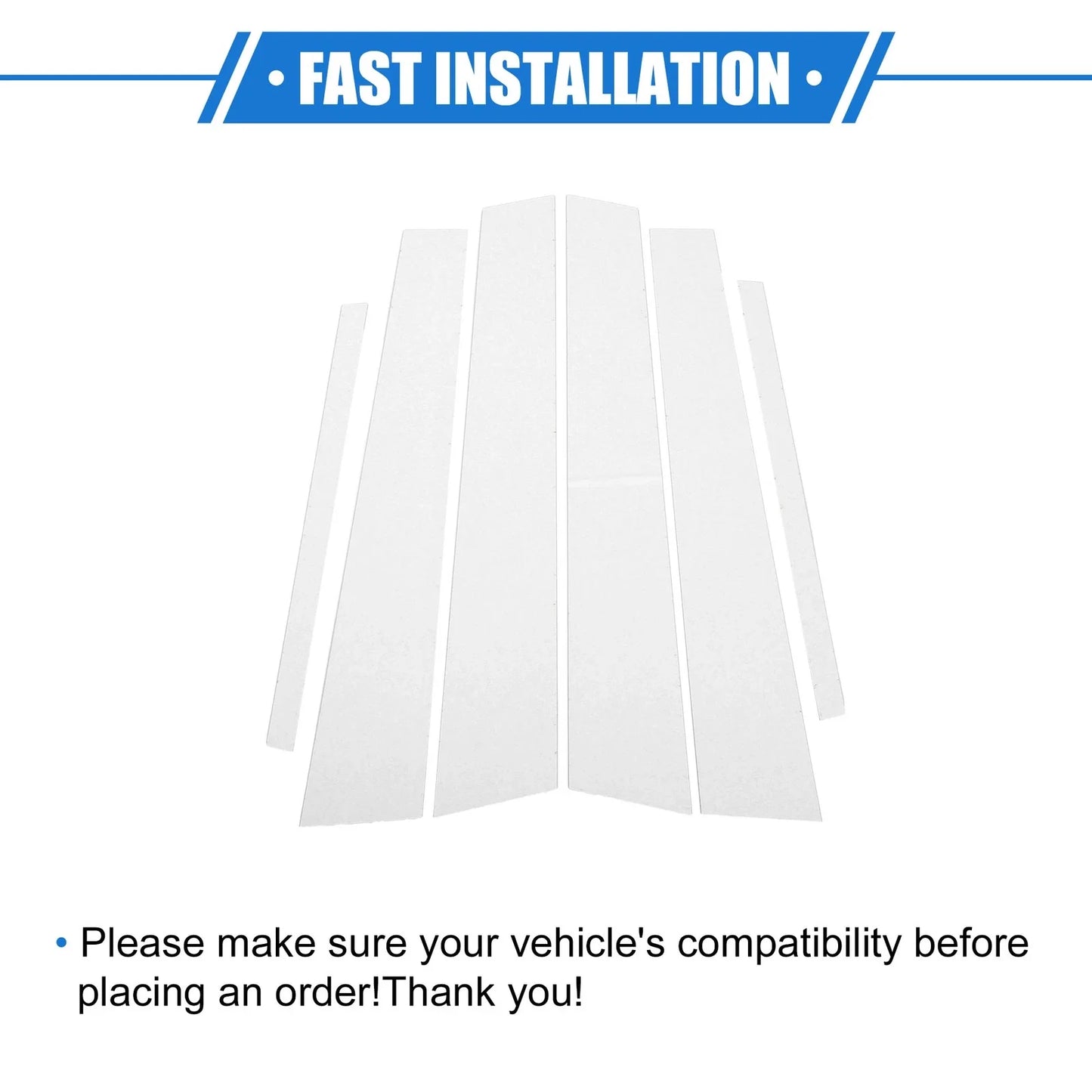 6 x Pillar Post Trim Covers for Honda Accord Sedan (2008-2012) Black