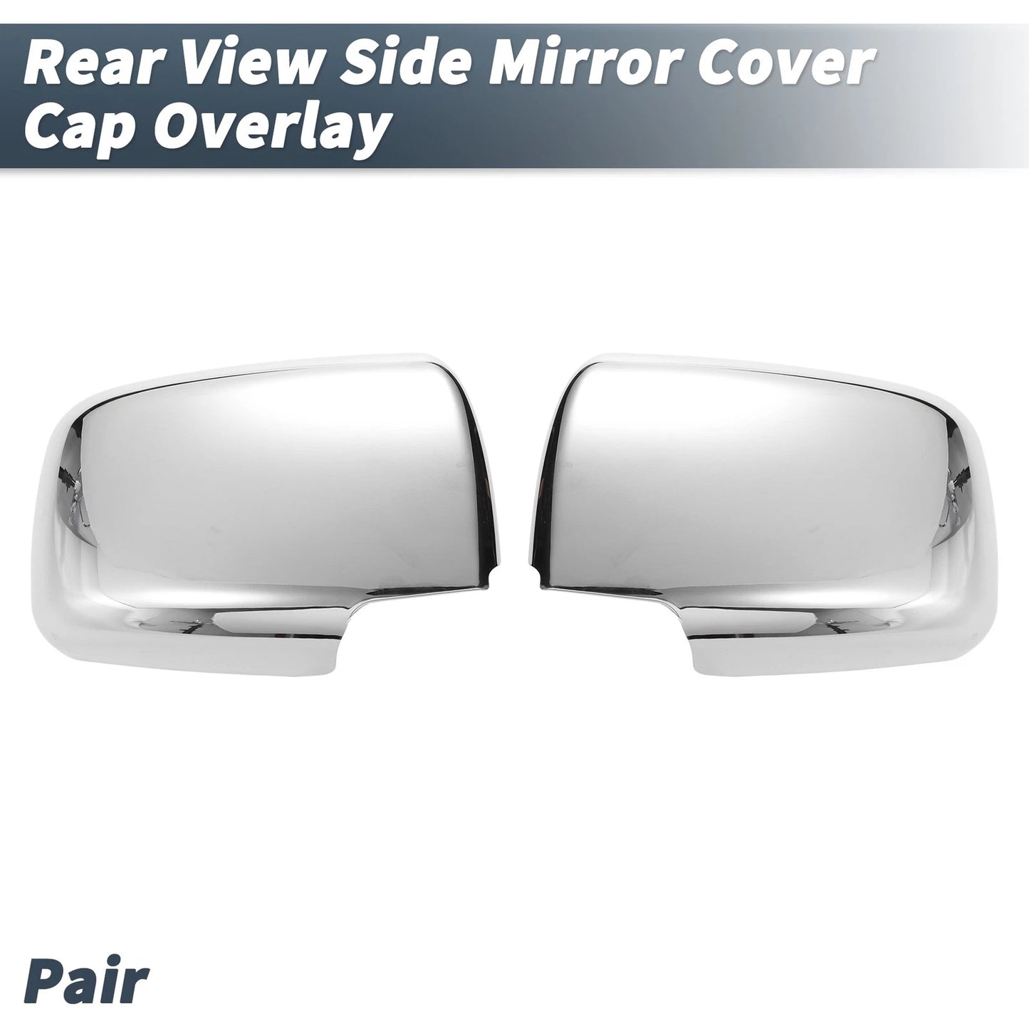 Pair Chrome Plated Rearview Mirror Cover Overlay for Nissan X-Trail Rogue (2008–2013)
