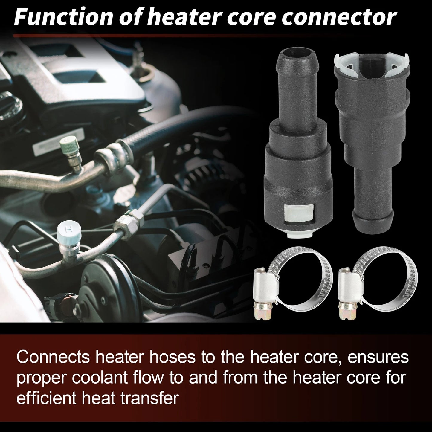HVAC Heater Hose Connector for Ford Expedition F150 F250 Lincoln (No. 800-404)