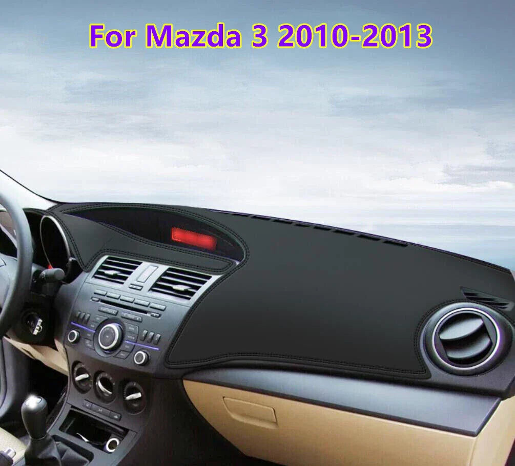 Dashboard Cover Black Leather for Mazda 3 (2010–2013)
