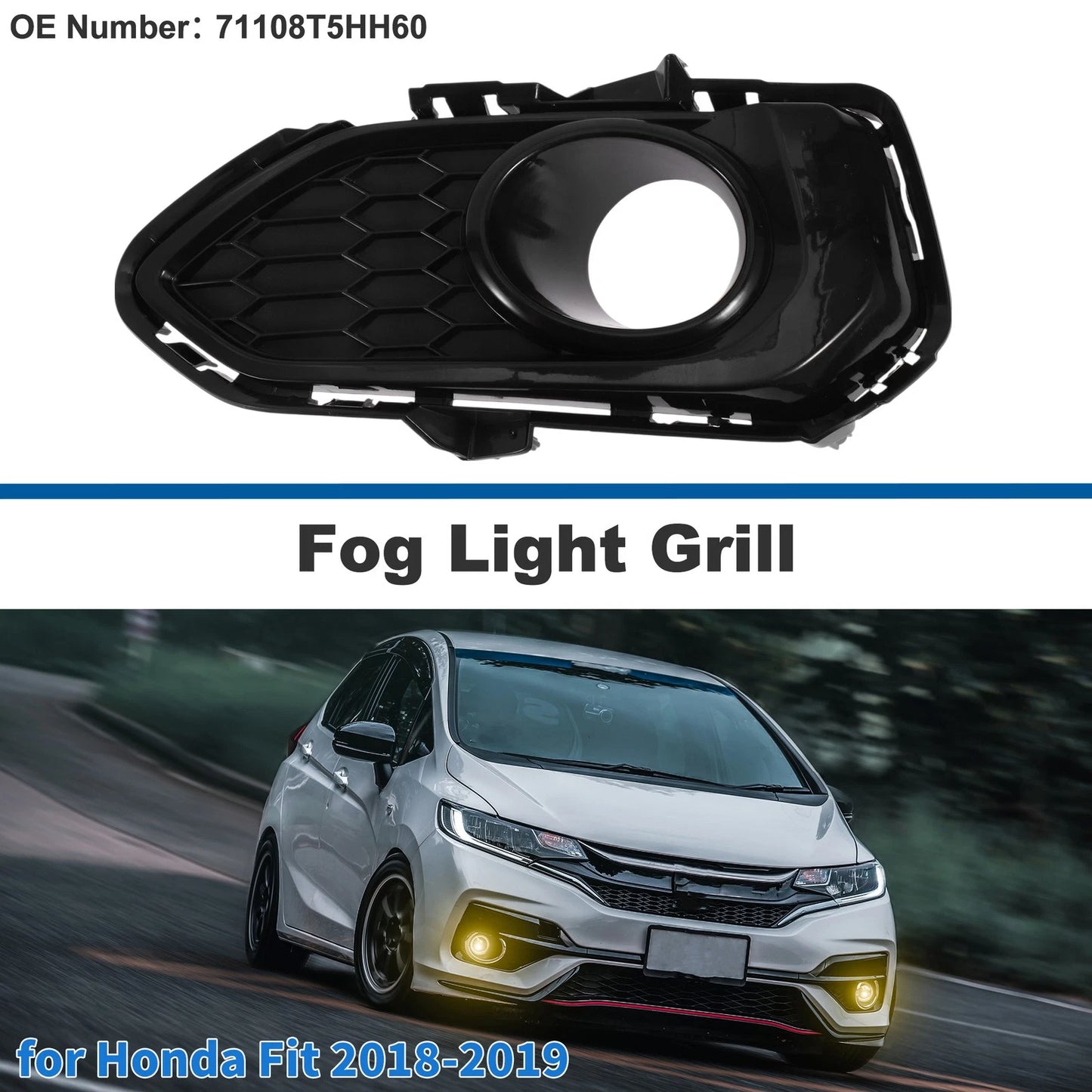 Front Left Fog Light Grill No. 71108T5HH60 for Honda Fit (2018–2019)