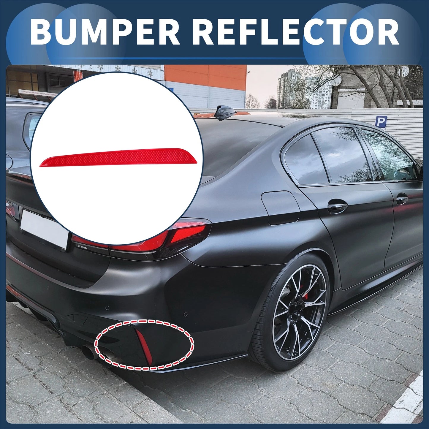 Bumper Reflector No. 63147388766 for BMW M5 (2018–2020) Red Rear Right