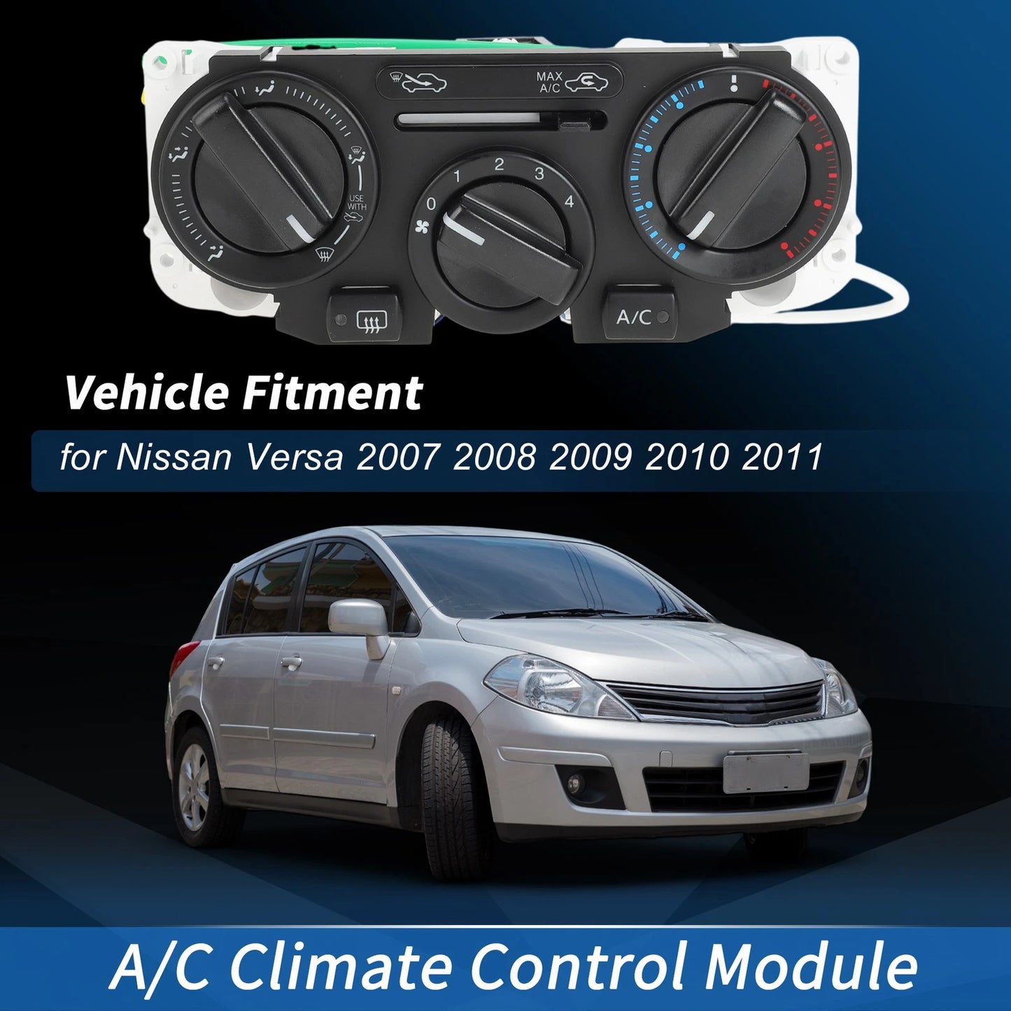 A/C Heater Climate Control Module Panel for Nissan Versa (2007–2011) No. 599216