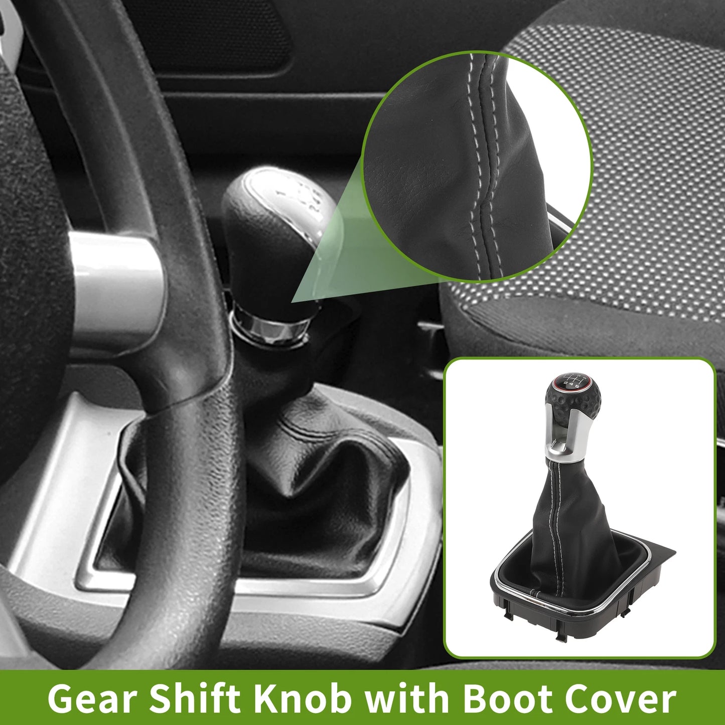6 Speed Gear Shifter Knob with Cover for VW Golf MK6 GTI GTD R20 (2009–2013)