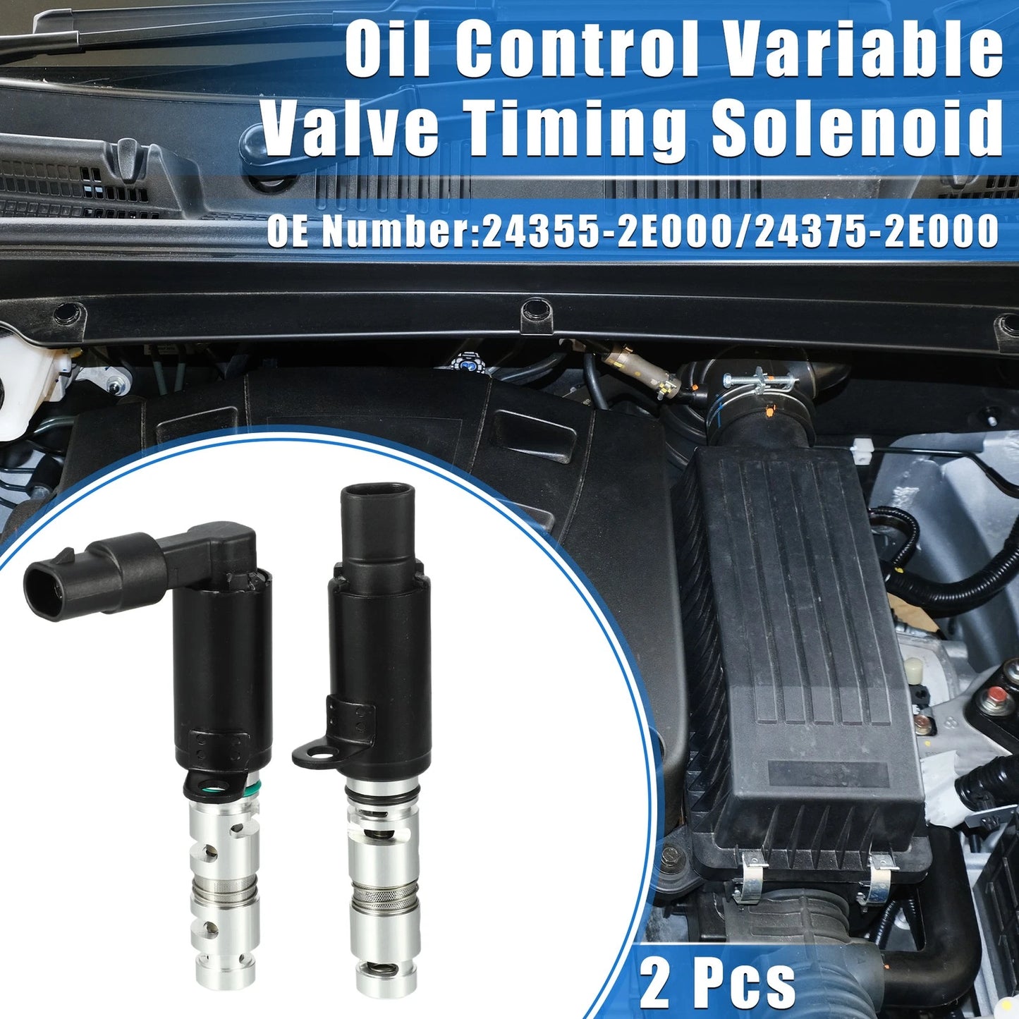 2X Variable Valve Timing Solenoid for Kia Soul 2.0L L4 (2010–2019) No. 24355-2E000