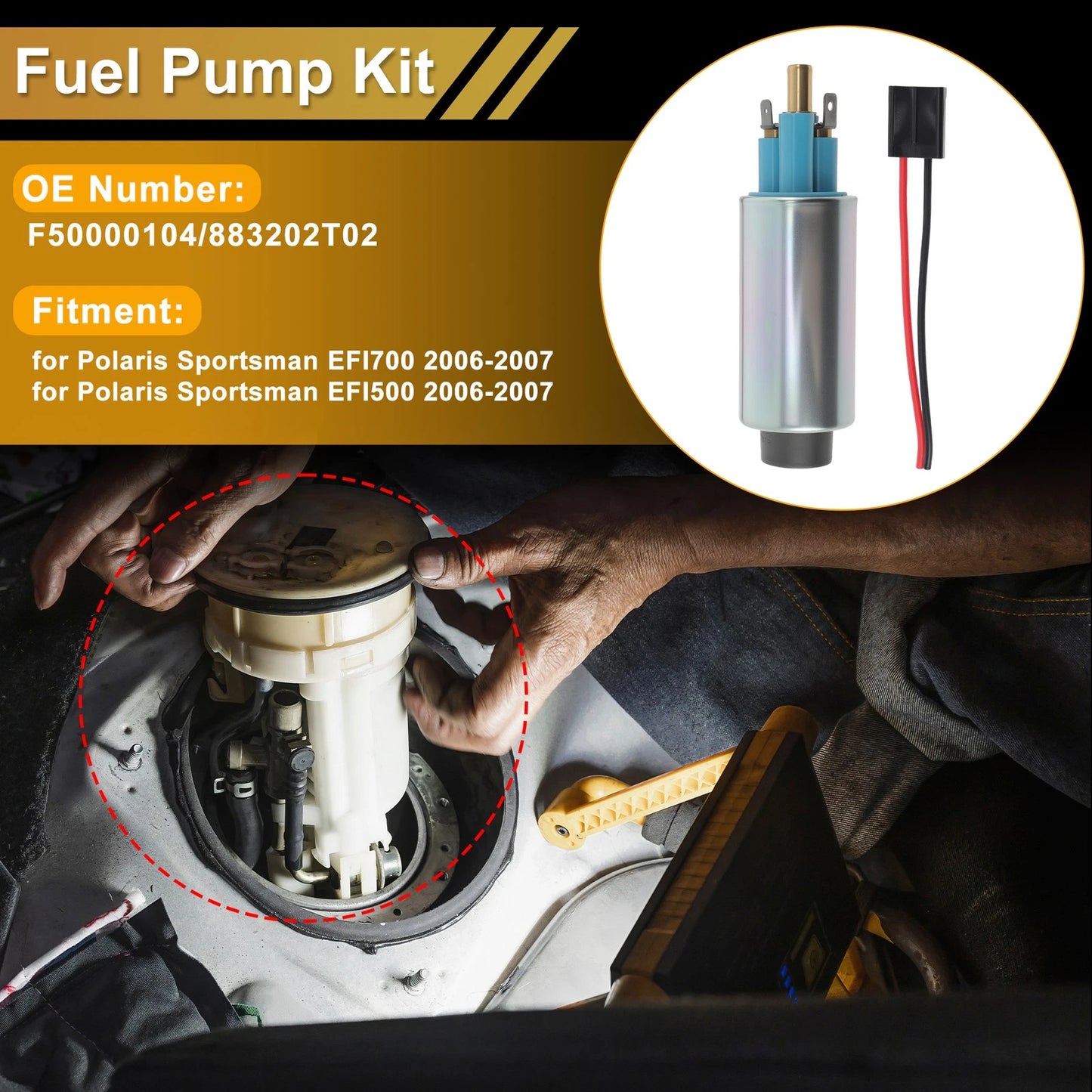 Set of 2 Electric Fuel Pumps for Polaris Sportsman EFI700 (2006–2007) F50000104