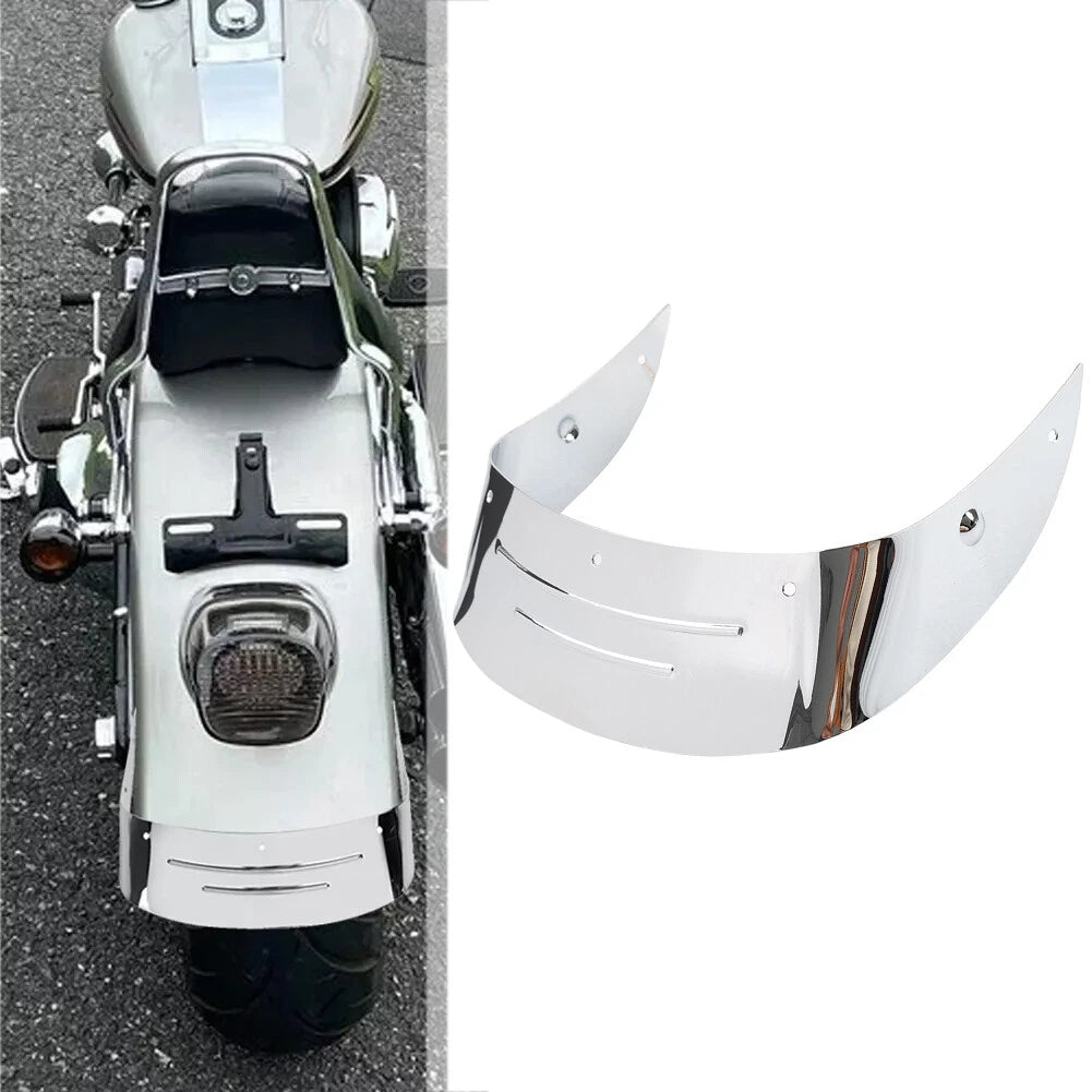 Chrome Ribbed Rear Mudguard Tip Edge Trim for Harley Fat Boy (1990–2023)