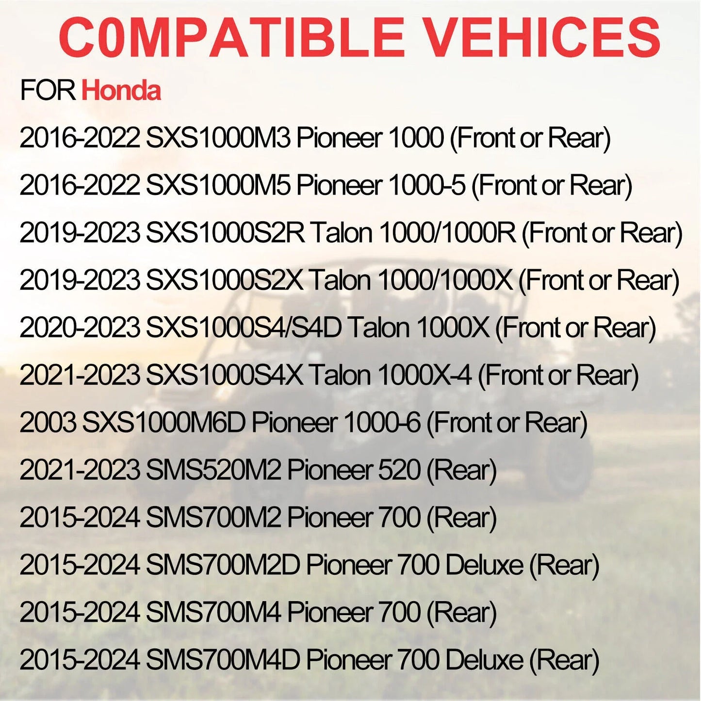 Rear Wheel Bearing for Honda Pioneer 520 / Pioneer 700 (2015-2024)