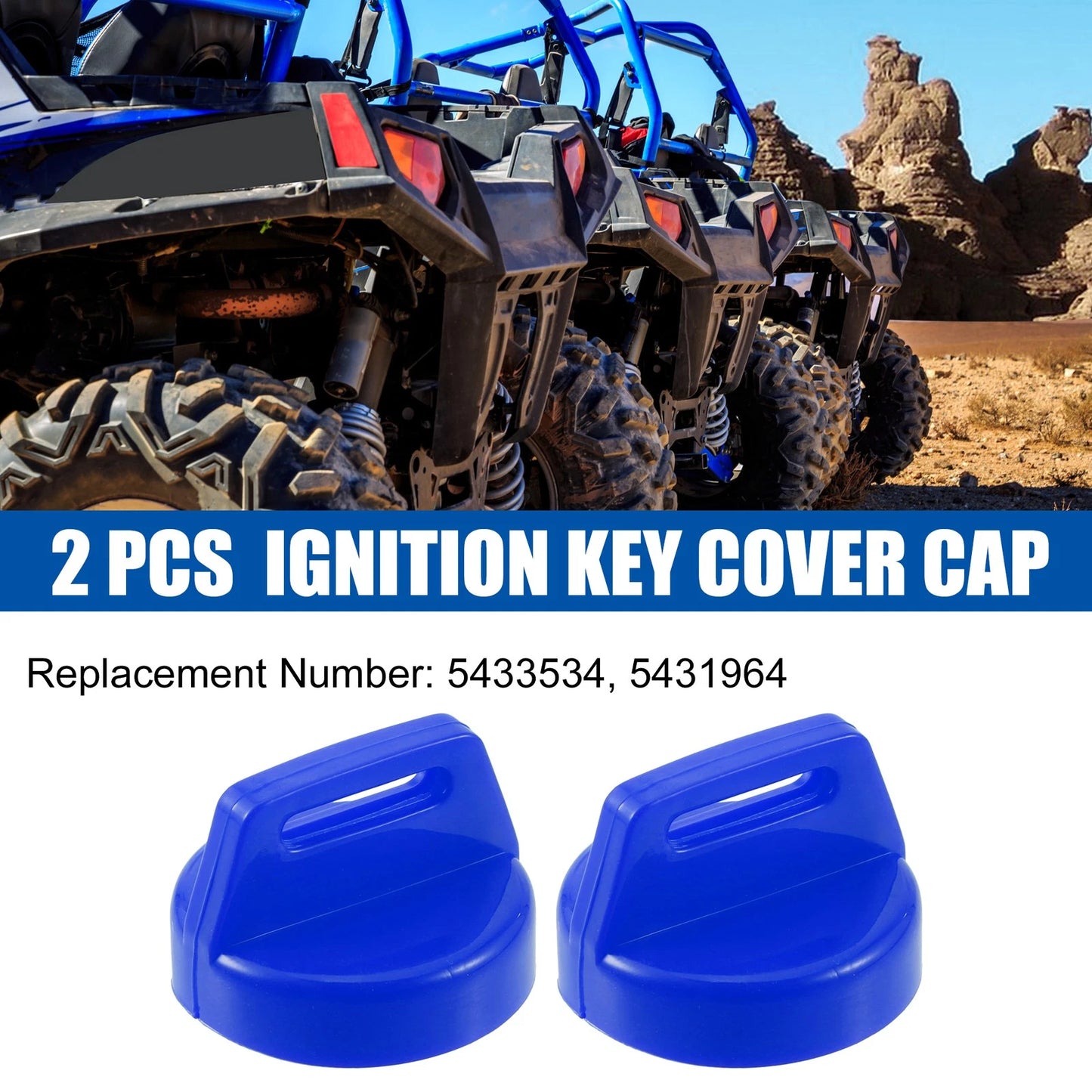 2pcs Ignition Key Cover Cap for Polaris Ranger Sportsman Scrambler
