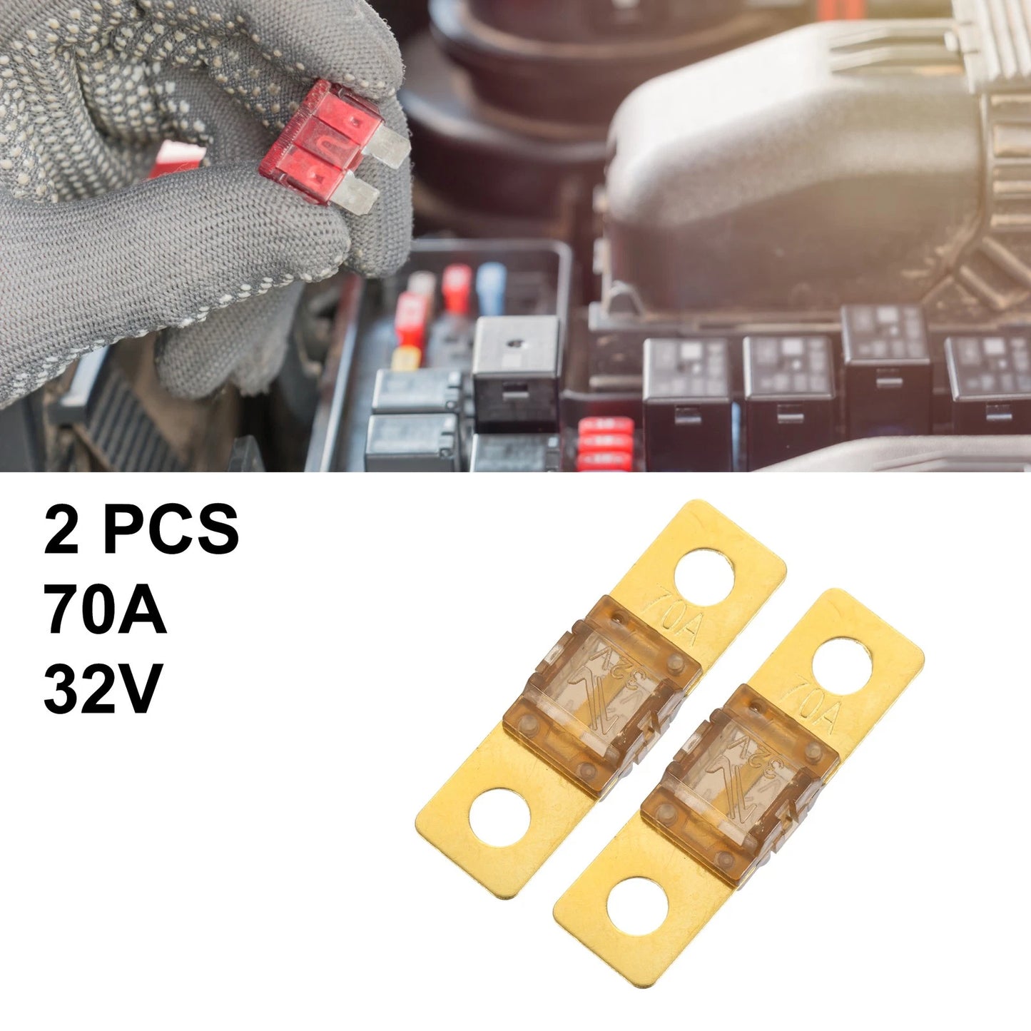2pcs 70A 32V AMI Fuses for Car Truck Motorcycle Boat Audio (Universal)